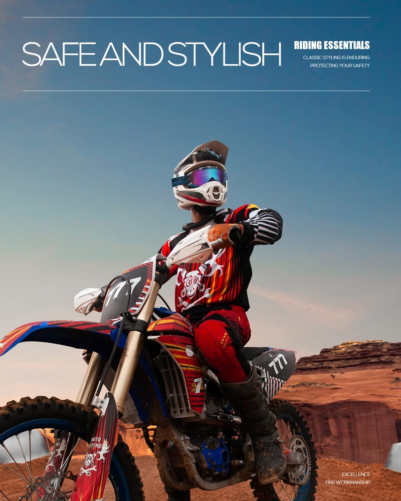 BATFOX Dirt Bike ATV Goggles Motorcycle Gear Riding Motocross Dirtbike 4-Wheeler MX DH Accessories Goggles Glasses for Men Women Youth UV400 Protection Dust-proof Anti-Slip Strap - Image 3